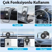 Ayarlanabilir Çok Fonksiyonlu Manyetik Araç Telefon Tutucu (Siyah) - 4