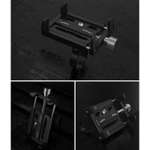 KR01 Bisiklet Motosiklet Gidon Telefon Tutucu,Metal Vidalı (Siyah) - 5