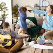 KBQ Karaoke Makinesi 2 Adet Kablosuz Mikrofonlu Taşınabilir Bluetooth Hoparlör - 5