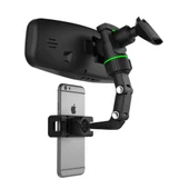 360 Dönebilen Multifonksiyonel Dikiz Aynası Araç Telefon Tutucu (Siyah-Yeşil) - 2