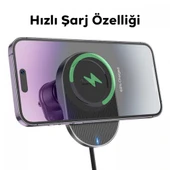 HOCO HW12 Kablosuz Şarjlı Araç İçi Havalandırma Manyetik Telefon Tutucu (Siyah) - 4