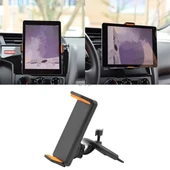 360 Döner Araç CD Yuvası Tablet Tutucu Büyük Ekran Tutucu 11.50-19CM (Siyah-Sarı) - 1