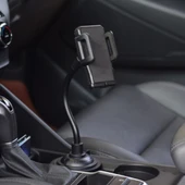 Universal X032 360 Döner Araç bardak Tutucu Yeri Telefon Tutucu (Siyah) - 2
