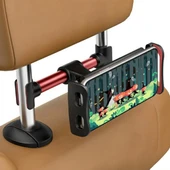 Universal CHZ-04 Araç Arka Koltuk 12.9 İnch Kadar Tablet Telefon Tutucu (Siyah-Kırmızı) - 5