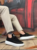 ET0375 Özel Örme Triko Tarz Siyah Renk Spor Ayakkabı thumbnail 1