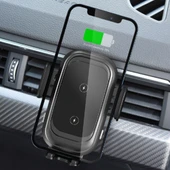 CW30 15W Hızlı Şarjlı Otomatik Araç İçi Havalandırma Telefon Tutucu (Siyah) - 3