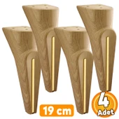 (4 ADET) Nota Ceviz 19 Cm Mobilya Kanepe Tv Ünitesi Koltuk Ayağı Ayakları Ahşap Desenli Kahverengi thumbnail 1