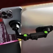 Mıknatıslı Ayarlanabilir Manyetik Araç Telefon Tutucu (Siyah) - 4