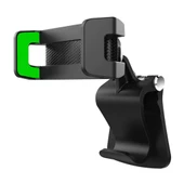 R002 Taşınabilir Çok Fonksiyonlu Klipsli Telefon Standı Telefon Tutucu (Siyah-Yeşil) - 1