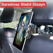 Universal Araç Arka Koltuk Tablet ve Telefon Tutucu (Siyah-Mavi) - 5