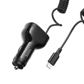HOCO NZ11A 30W 2 USB+ Type-C Girişli iPhone Kablolu Araç Çakmaklık Şarj Aleti (Siyah) - 5