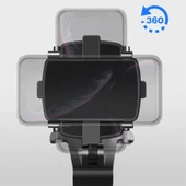 Universal 360 Dönerli Mouth Oto-Araç Torpido Uzeri Telefon Tutucu (Siyah) - 5