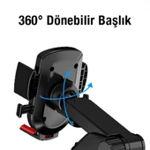 Araç İçi Çok Fonksiyonlu 360 Derece Dönebilir Telefon Tutucu (Siyah-Kırmızı) - 4