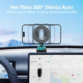 Magsafe Araç İçi Çok Fonksiyonlu Manyetik Telefon Tutucu (Siyah) - 5