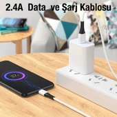 HOCO X82 iPhone Lightning to USB 2.4A Silikon Data ve Şarj Kablosu (Beyaz) - 4