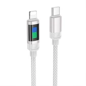 HOCO U126 Lantern 100W Type-C to iPhone Lightning Hızlı Data ve Şarj Kablosu (Gri) - 1