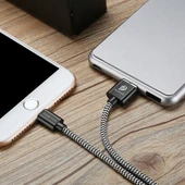 Dux Ducis K-One Cable iPhone Lightning Usb Şarj Kablosu 1 Metre (Siyah) - 5