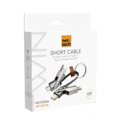 Nettech NT-DC44 4 in 1 60W İp Örgü 80 Cm USB To Micro + Lightning + Type-C Şarj ve Data Kablosu (Gri) thumbnail 2