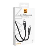 Nettech NT-DC45 60W+30W Plastik 100 Cm Type-C To Type-C+Lightning Şarj ve Data Kablosu (Siyah) - 2