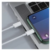 Nettech NT-DC10 2.4A Plastik 100 Cm Type-C To Lightning Şarj ve Data Kablosu (Beyaz) thumbnail 3