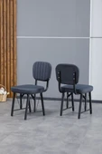 Hayat Serisi Mutfak Sandalyesi, Yemek, Bahçe, Kafe, Modern Sandalye 2 Adet - Lacivert - 1