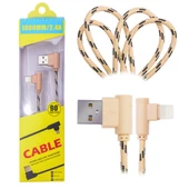 iPhone Lightning L Tipi Yan Halat Usb Kablo 1 Metre (Gold) - 1