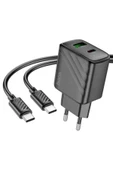 Hoco CS23A Sunlight 30W Type-C ve USB 3.0 QC Çıkışlı Type-C to Type-C Kablolu PD Hızlı Şarj Aleti thumbnail 6