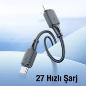 HOCO X101 27W Type-C to iPhone Lightning Hızlı Şarj ve Data Kablosu (Siyah) - 5