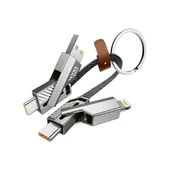 Nettech NT-DC44 4 in 1 60W İp Örgü 80 Cm USB To Micro + Lightning + Type-C Şarj ve Data Kablosu (Gri) thumbnail 1