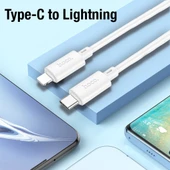 HOCO X88 20W Type-C to iPhone Lightning Hızlı Data ve Şarj Kablosu (Beyaz) thumbnail 5