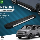 S-Dizayn Citroen Berlingo 3 Uzun Şase NewLine Aluminyum Yan Basamak 213 Cm 2018 Üzeri A+ Kalite thumbnail 1