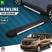 S-Dizayn Renault Trafic 3 Kısa Şase NewLine Krom Yan Basamak 223 Cm 2014-2020 A+ Kalite thumbnail 1