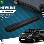 S-Dizayn Mercedes Vito W447 Uzun Şase NewLine Siyah Yan Basamak 253 Cm 2014 Üzeri A+ Kalite thumbnail 1