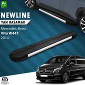 S-Dizayn Mercedes Vito W447 Kısa Şase NewLine Krom Yan Basamak 233 Cm 2014 Üzeri A+ Kalite thumbnail 1