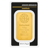 AgaKulche Argor Heraeus 100 gr Kinebar 24 Ayar 999.9 Külçe Altın - 1