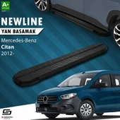 S-Dizayn Mercedes Citan Uzun Şase NewLine Siyah Yan Basamak 223 Cm 2012-2021 A+ Kalite thumbnail 1