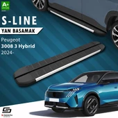 S-Dizayn Peugeot 3008 3 Hybrid S-Line Aluminyum Yan Basamak 183 Cm 2024 Üzeri A+ Kalite - 1