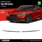 S-Dizayn Honda Civic Krom Far Alt Çıtası 2 Prç. 2021 Üzeri A+ Kalite thumbnail 1