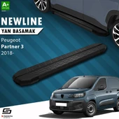 S-Dizayn Peugeot Partner 3 Uzun Şase NewLine Siyah Yan Basamak 213 Cm 2018 Üzeri A+ Kalite thumbnail 1