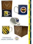 Fenerbahçe Lisanslı Kupa Lacivert Logolu Mug Hediyelik Ahşap Kutulu - 1