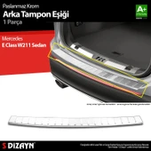 S-Dizayn Mercedes E Class W211 Krom Arka Tampon Eşiği 2003-2009 A+ Kalite thumbnail 1