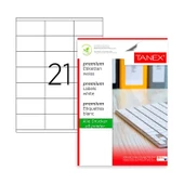 Tanex TW-2121 Beyaz Laser Etiket 70x38 mm 100 Adet - 1