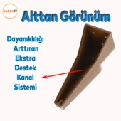 (4 ADET) Nota Ceviz 19 Cm Mobilya Kanepe Tv Ünitesi Koltuk Ayağı Ayakları Ahşap Desenli - 4