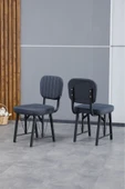 Hayat Serisi Mutfak Sandalyesi, Yemek, Bahçe, Kafe, Modern Sandalye 4 Adet - Lacivert - 1