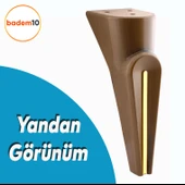 (4 ADET) Nota Ceviz 19 Cm Mobilya Kanepe Tv Ünitesi Koltuk Ayağı Ayakları Ahşap Desenli - 3