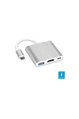 shaza 3in1 Type-c To Hdmı Hub Port Adaptör Pd Usb 3.0 4k Hdmı Çıkışlı Uyumlu - 2