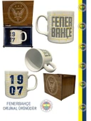 Fenerbahçe Lisanslı Kupa 1907 Yazılı Mug Hediye Ahşap Kutulu - 1