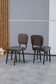 Hayat Serisi Mutfak Sandalyesi, Yemek, Bahçe, Kafe, Modern Sandalye 4 Adet - Kahverengi - 1
