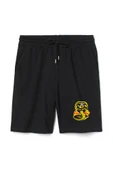 Cobra Kai Logo Erkek Siyah Şort - 1