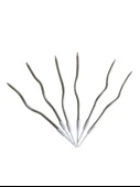 Eğik Pasta Mumu Gümüş Renkli  6 lı 14 cm - 1